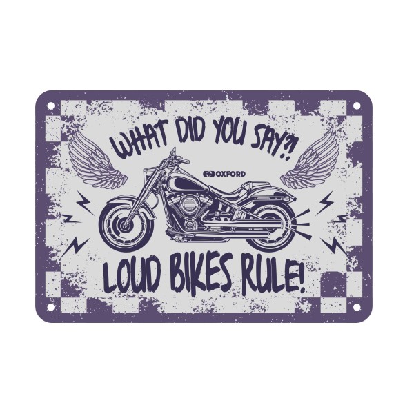 Oxford Oxford garage metal sign: loud bikes rule
